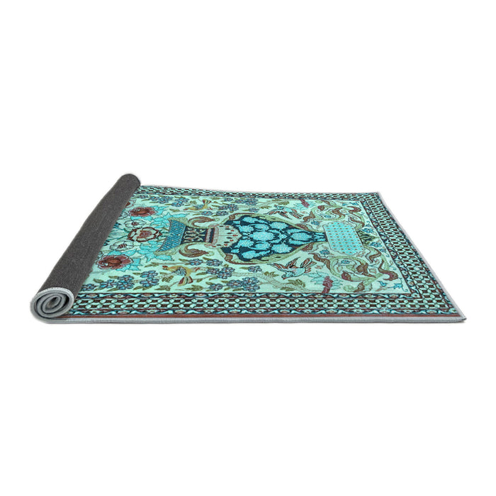 Sideview of Animal Light Blue Traditional Rug, tr4819lblu