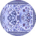 Round Animal Blue Traditional Rug, tr4819blu