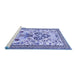 Sideview of Machine Washable Animal Blue Traditional Rug, wshtr4819blu