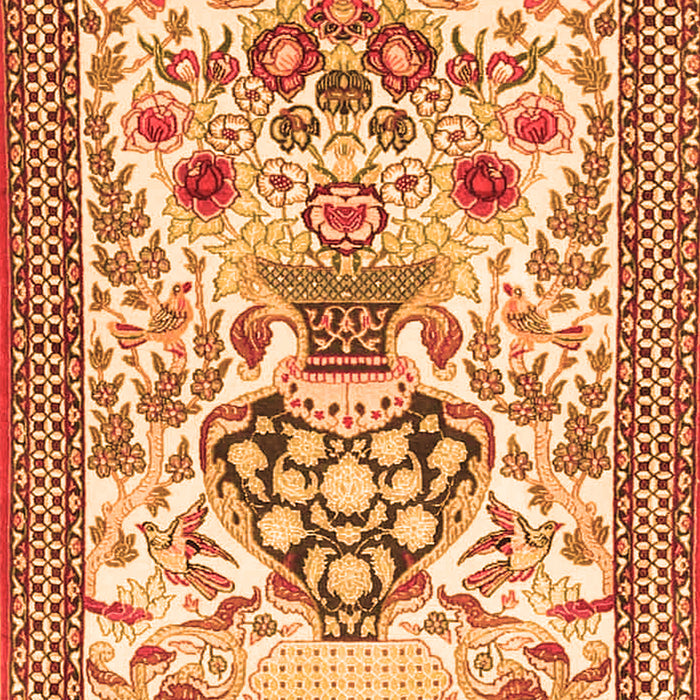 Serging Thickness of Machine Washable Animal Orange Traditional Area Rugs, wshtr4819org