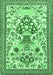 Machine Washable Animal Emerald Green Traditional Area Rugs, wshtr4819emgrn