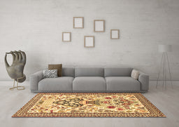 Machine Washable Animal Brown Traditional Rug in a Living Room,, wshtr4819brn