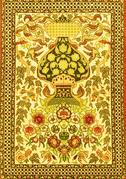 Animal Yellow Traditional Rug, tr4819yw
