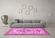 Machine Washable Animal Pink Traditional Rug in a Living Room, wshtr4819pnk