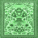 Square Animal Emerald Green Traditional Rug, tr4819emgrn