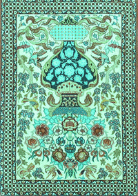 Animal Turquoise Traditional Rug, tr4819turq