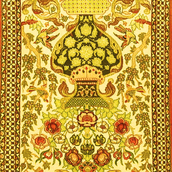 Machine Washable Animal Yellow Traditional Rug, wshtr4819yw