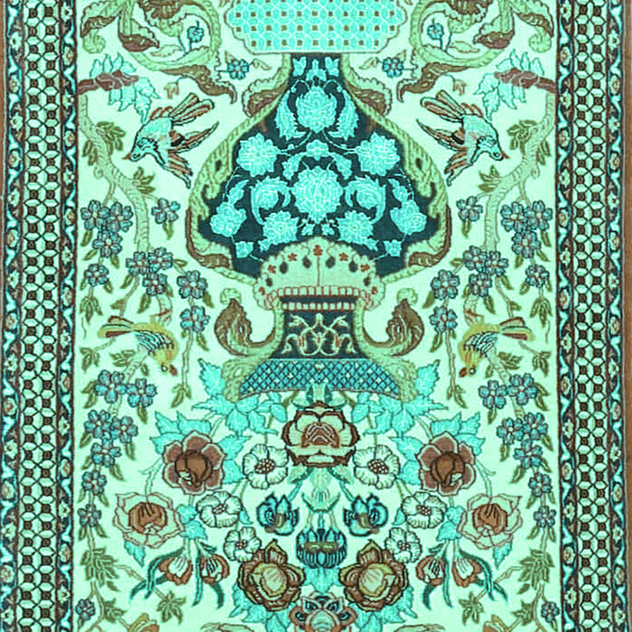 Machine Washable Animal Turquoise Traditional Area Rugs, wshtr4819turq