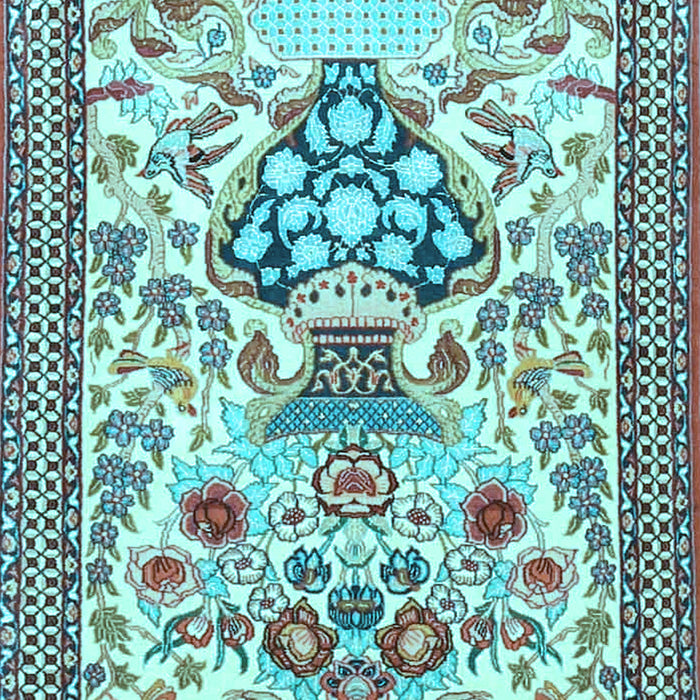 Machine Washable Animal Light Blue Traditional Rug, wshtr4819lblu