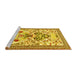 Sideview of Machine Washable Animal Yellow Traditional Rug, wshtr4819yw