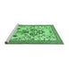 Sideview of Machine Washable Animal Emerald Green Traditional Area Rugs, wshtr4819emgrn