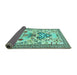 Sideview of Animal Turquoise Traditional Rug, tr4819turq