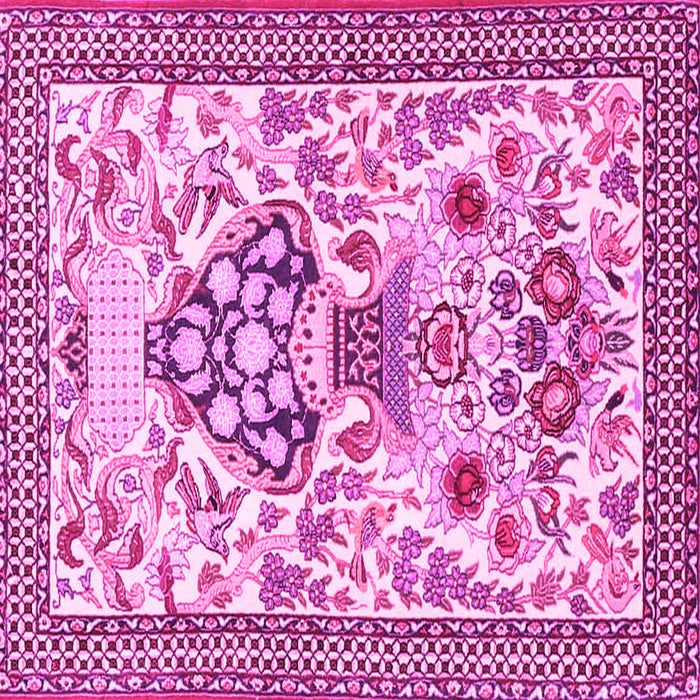 Square Animal Pink Traditional Rug, tr4819pnk