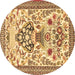 Round Animal Brown Traditional Rug, tr4819brn