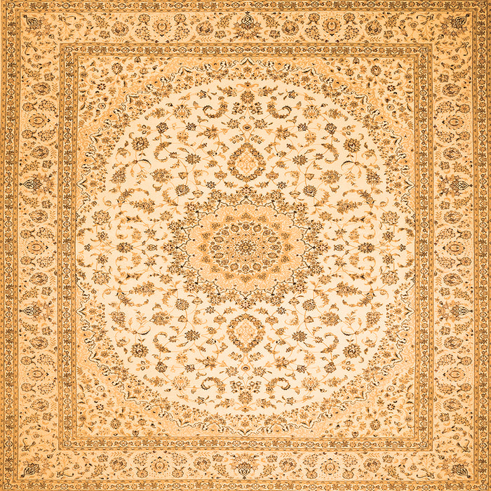 Serging Thickness of Medallion Orange Traditional Rug, tr481org