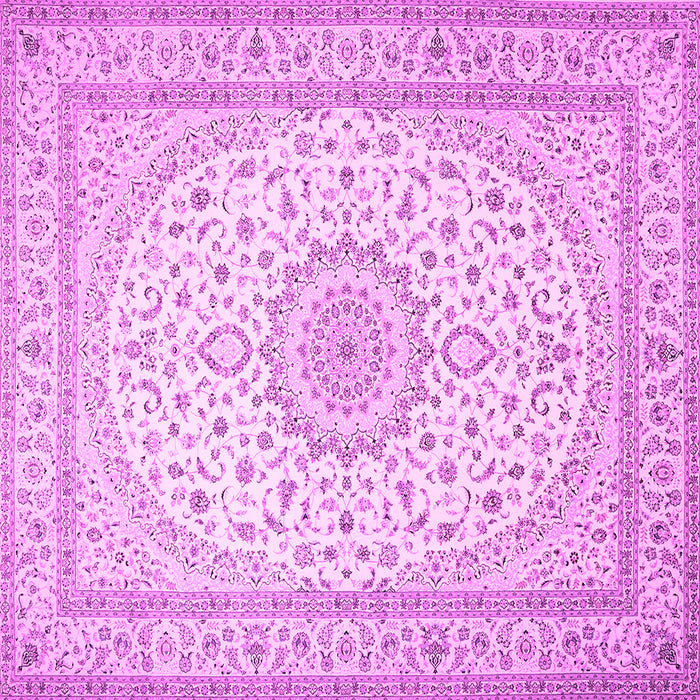 Square Machine Washable Medallion Pink Traditional Rug, wshtr481pnk