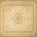 Square Medallion Brown Traditional Rug, tr481brn