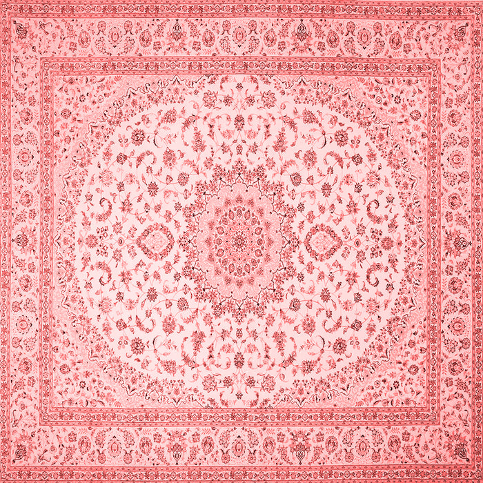 Machine Washable Medallion Red Traditional Rug, wshtr481red