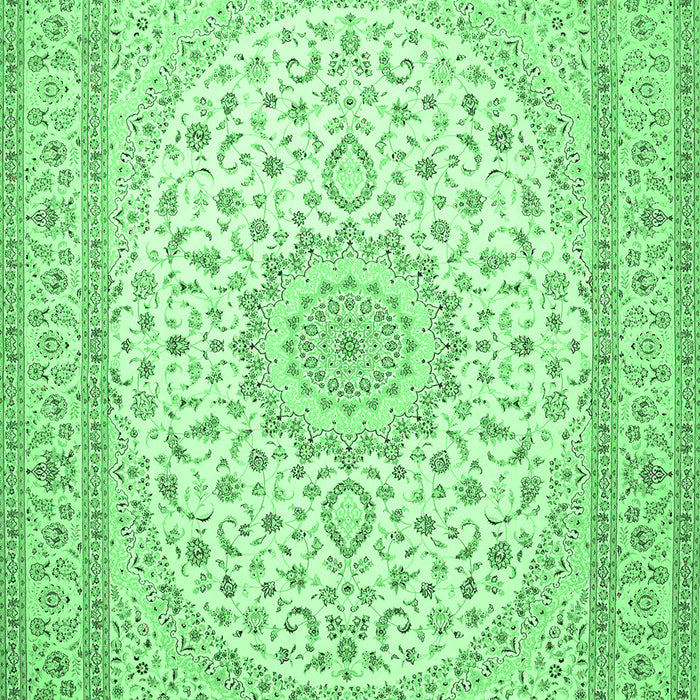 Medallion Emerald Green Traditional Rug, tr481emgrn