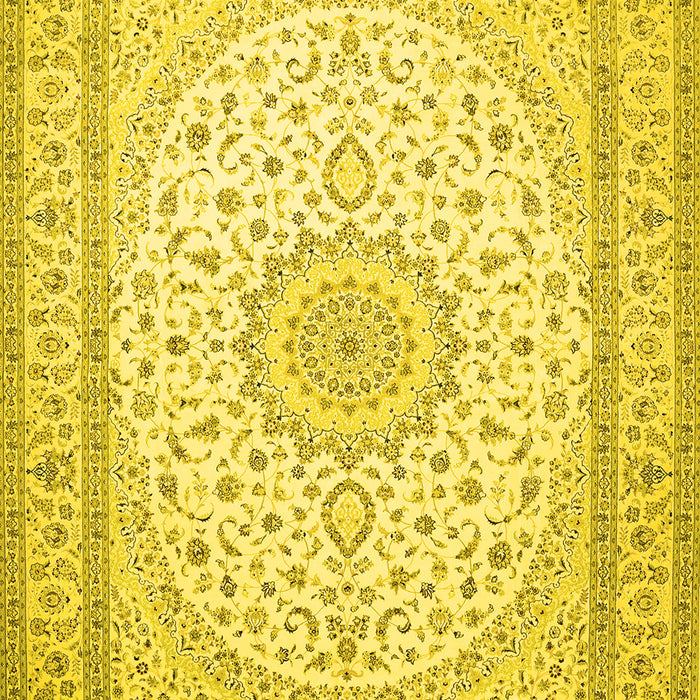 Medallion Yellow Traditional Rug, tr481yw
