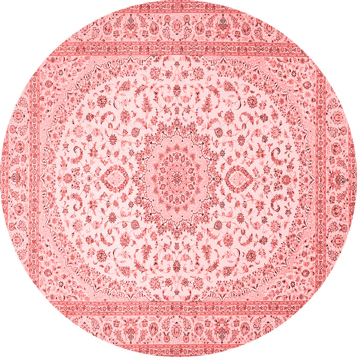 Machine Washable Medallion Red Traditional Rug, wshtr481red