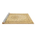 Sideview of Machine Washable Medallion Brown Traditional Rug, wshtr481brn