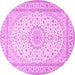 Round Medallion Pink Traditional Rug, tr481pnk