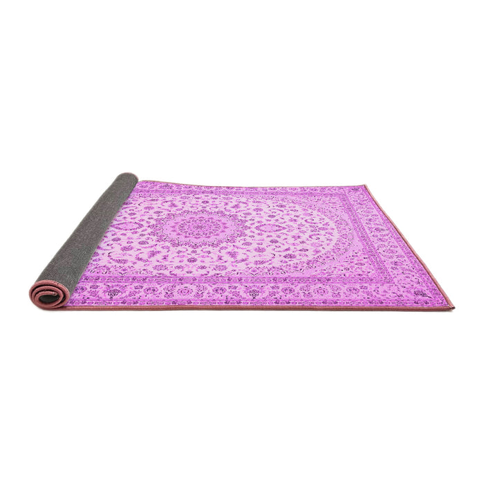 Sideview of Medallion Pink Traditional Rug, tr481pnk
