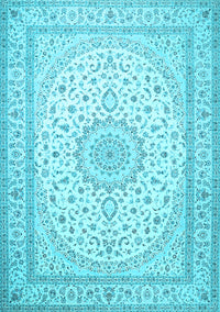 Medallion Light Blue Traditional Rug, tr481lblu