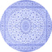 Round Medallion Blue Traditional Rug, tr481blu