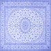 Square Medallion Blue Traditional Rug, tr481blu