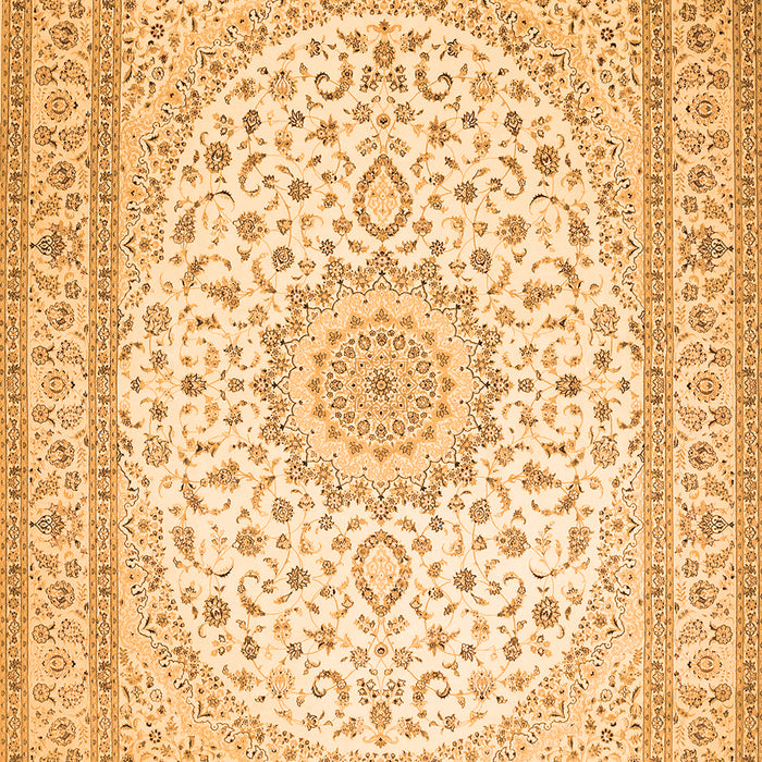 Serging Thickness of Machine Washable Medallion Orange Traditional Area Rugs, wshtr481org