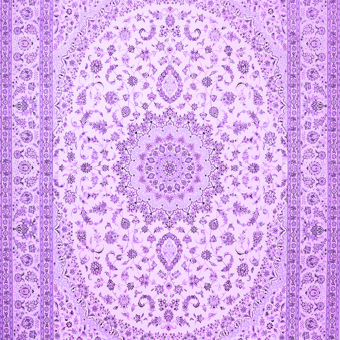 Machine Washable Medallion Purple Traditional Area Rugs, wshtr481pur