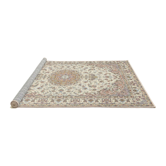 Sideview of Machine Washable Traditional Camel Brown Rug, wshtr482