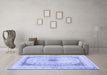 Machine Washable Persian Blue Traditional Rug in a Living Room, wshtr4820blu