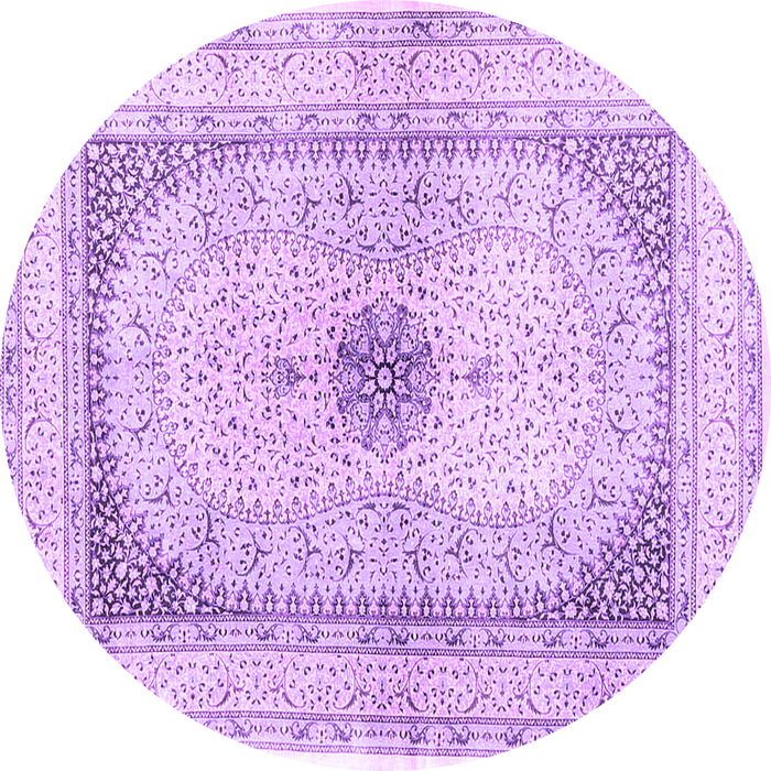Round Machine Washable Persian Purple Traditional Area Rugs, wshtr4820pur