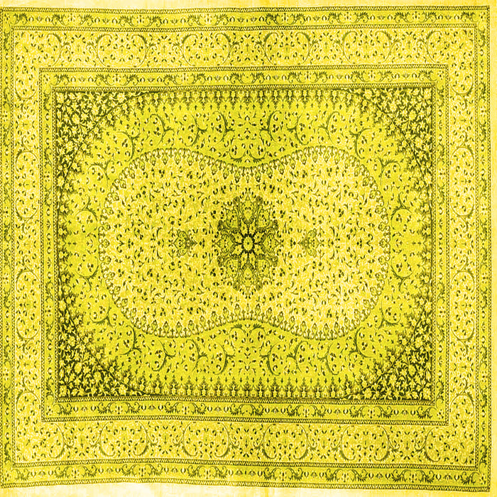 Square Machine Washable Persian Yellow Traditional Rug, wshtr4820yw