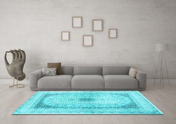 Machine Washable Persian Light Blue Traditional Rug in a Living Room, wshtr4820lblu