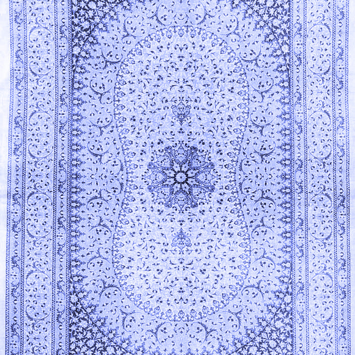 Machine Washable Persian Blue Traditional Rug, wshtr4820blu