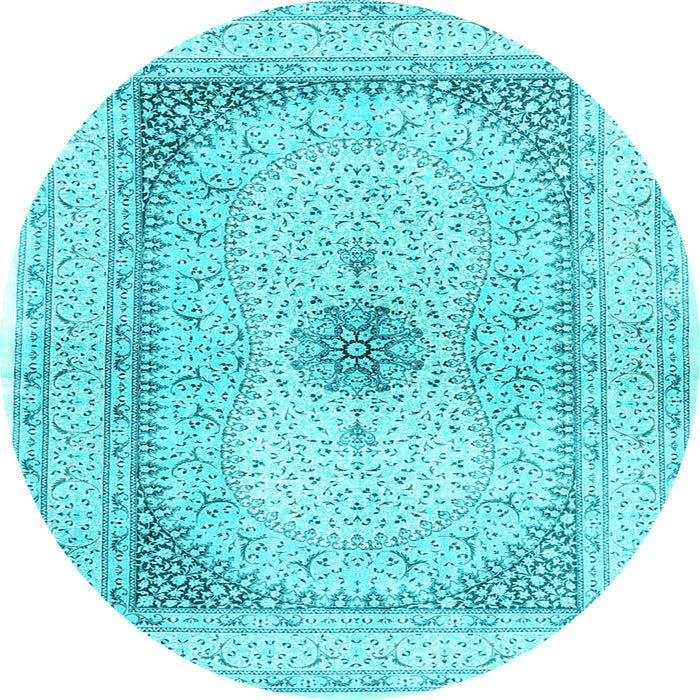 Round Persian Light Blue Traditional Rug, tr4820lblu
