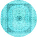 Round Persian Light Blue Traditional Rug, tr4820lblu