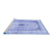 Sideview of Machine Washable Persian Blue Traditional Rug, wshtr4820blu