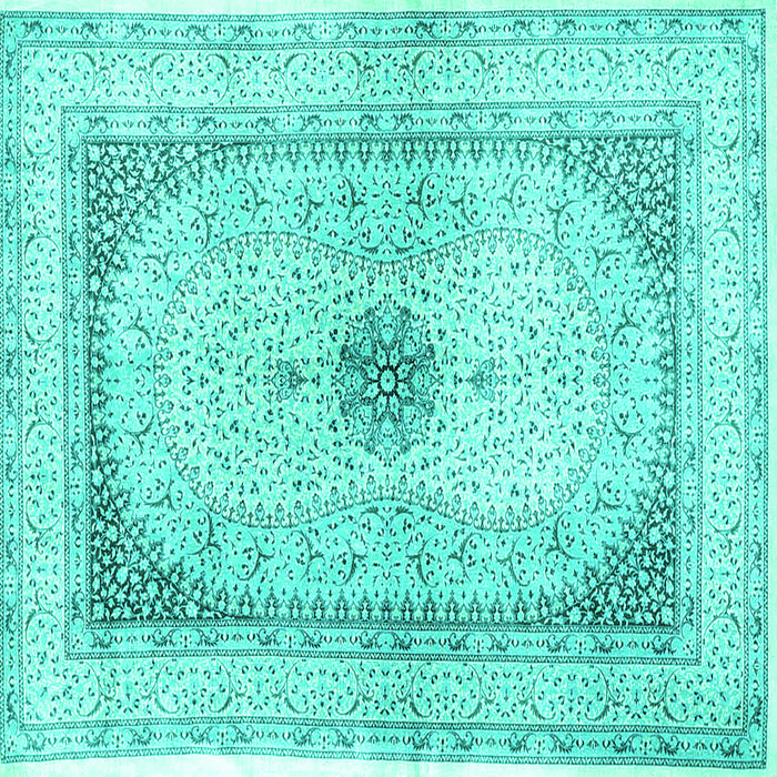 Square Persian Turquoise Traditional Rug, tr4820turq