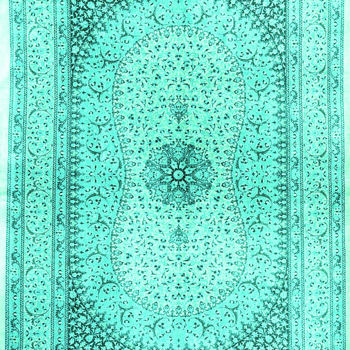 Machine Washable Persian Turquoise Traditional Area Rugs, wshtr4820turq