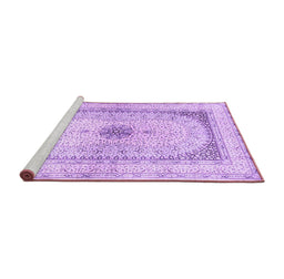 Sideview of Machine Washable Persian Purple Traditional Area Rugs, wshtr4820pur