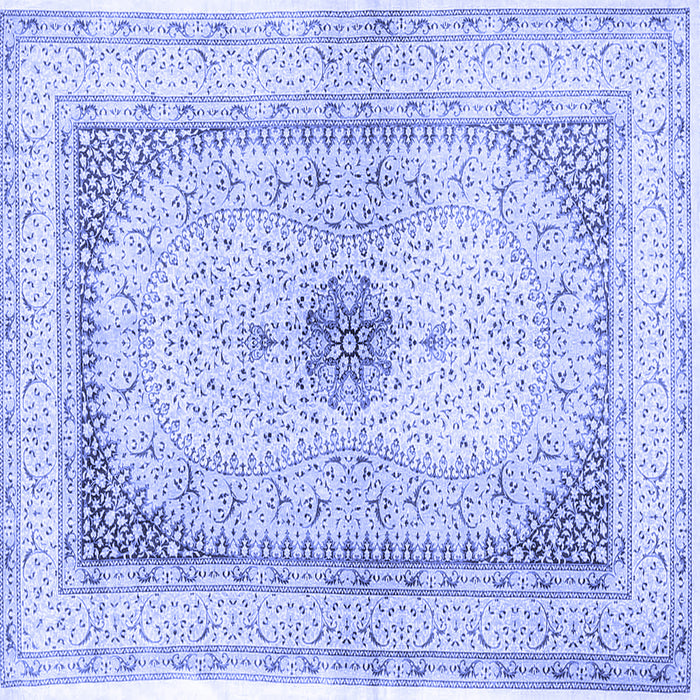 Square Machine Washable Persian Blue Traditional Rug, wshtr4820blu