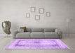 Machine Washable Persian Purple Traditional Area Rugs in a Living Room, wshtr4820pur