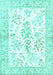 Machine Washable Persian Turquoise Traditional Area Rugs, wshtr4821turq