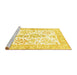Sideview of Machine Washable Persian Yellow Traditional Rug, wshtr4821yw