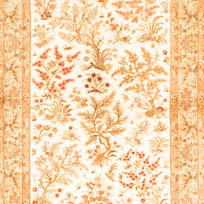 Serging Thickness of Machine Washable Persian Orange Traditional Area Rugs, wshtr4821org
